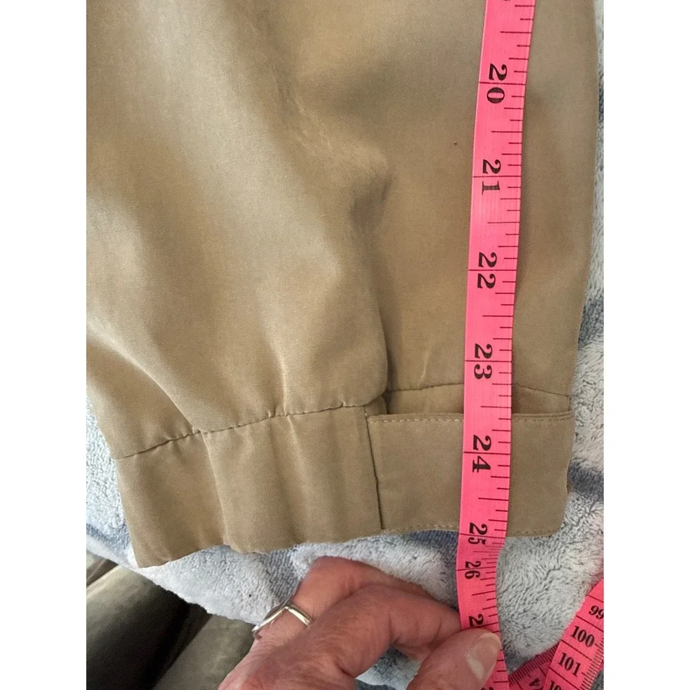 PGA Tour Mens Large Tan Convertible Quarter Zip Windbreaker Golf Jacket Pullover